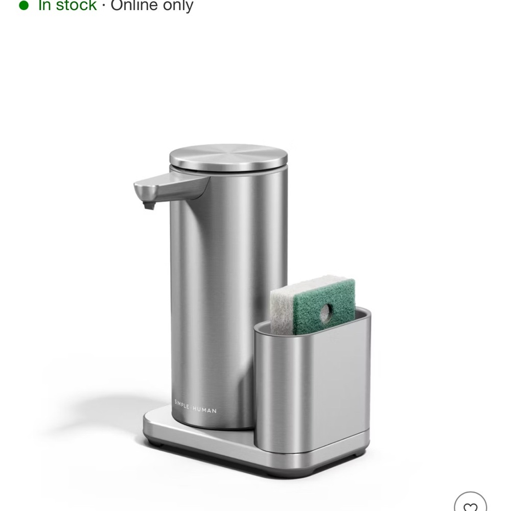 Simplehuman Stainless Steel Soap Pump with Sponge Caddy